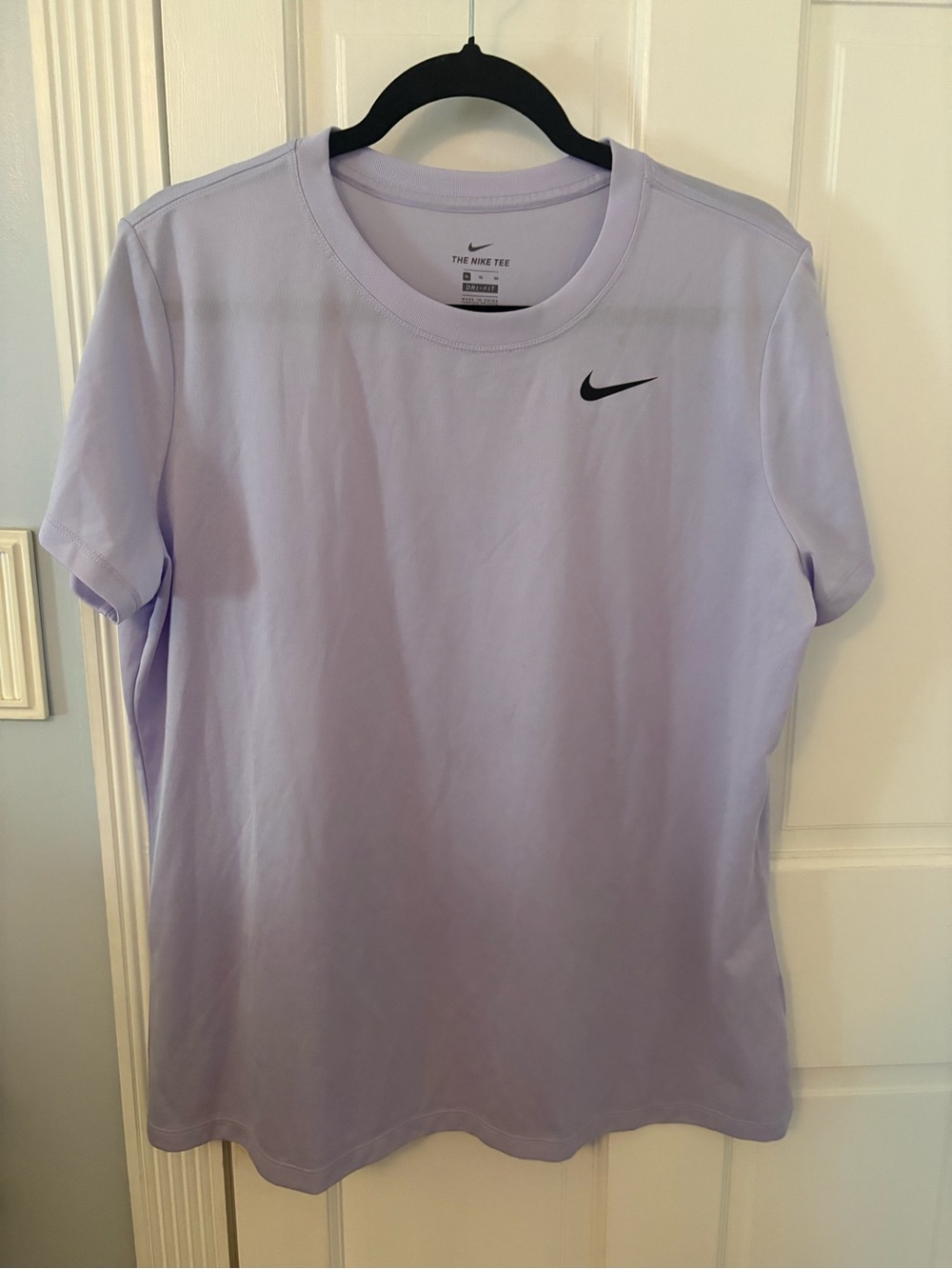 Nike Men’s Lavender Short-Sleeve Dri-FIT Tee with Black Swoosh